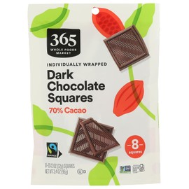 365 by Whole Foods Market Solid Dark Chocolate Square 8 Count, 0.42 OZ