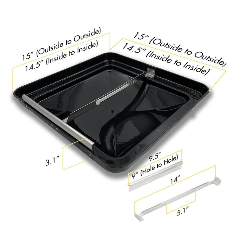 HASkulle 14" x 14" UV-Stabilized, Rust-Resistant, All-Weather Use RV Vent