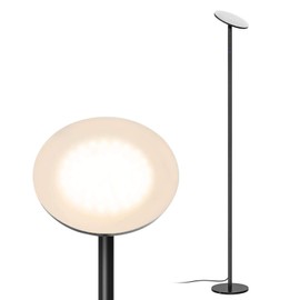 TROND LED Torchiere Floor Lamp 5-Level Dimmable 30W, 3000K Warm White Light , 71-Inch Tall, Max. 5000 lumens, 30-Minute Timer, Wall Switch Compatible, for Living Room Bedroom Office, Black