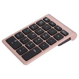 V BESTLIFE Teclado numérico, 22 Teclas 2.4G Mini Teclado ergonómico inalámbrico USB con Receptor(Oro Rosa)