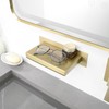 Homevacious Wall Mount Bathtub Faucet Brushed Gold Waterfall Bathtub Single