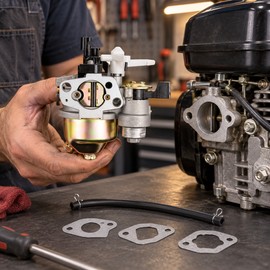 GX160 GX200 Carburetor Replacement Kit for 5.5HP 6.5HP Engines with Fuel Line and 3 Gaskets