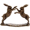 Reflections by The Leonardo Collection Reflections Bronzed Boxing Hares, Resin,