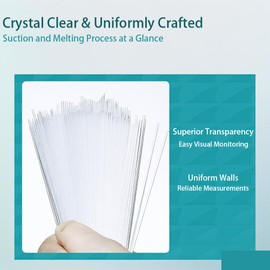 Glass Capillary Tube, Melting Point Tube Both Ends Open Glass Pipettes with 0.3mm ID and 0.5mm OD, 100 mm Capillary Lab Tube for Lab TLC Spotting (1000Pcs)