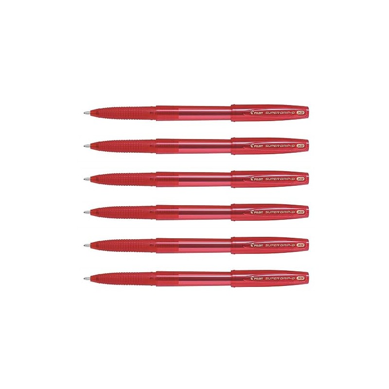 PILOT 6 Super Grip G Extra Wide Tip Ballpoint Pens