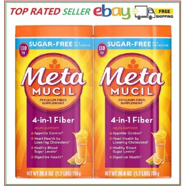 Metamucil Fiber Supplement, Orange Sugar Free, 260 Servings, Exp 05/2026