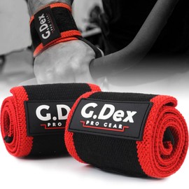 G.Dex Wrist Wraps, Muscle Training, Weight Training, Wrist Protection, Wrist Support, Gym Training, Unisex, Genuine 1 Set (Red)