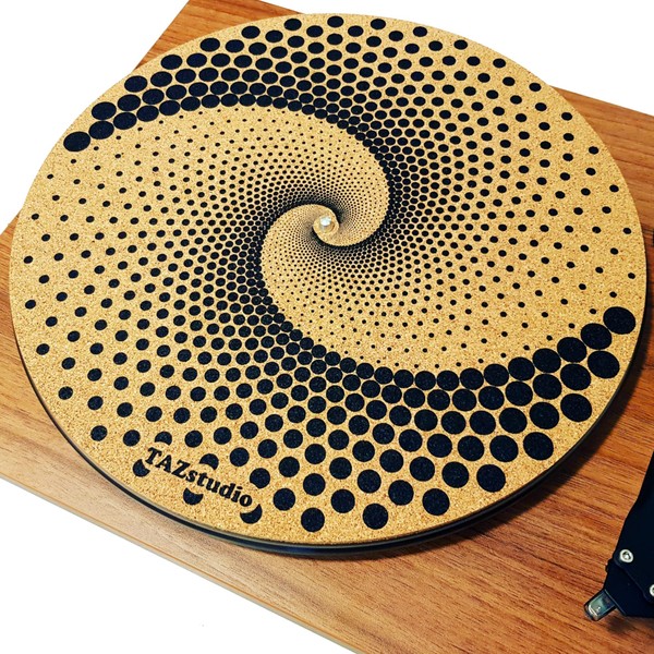 TazStudio Cork Turntable Mat for Better Sound Support on Vinyl