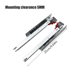 Heavy-Duty Floor Mounting, 1 Pair of Underfloor Guides, Full Extension 250 mm Extension Rails, Floor Mounting with Blumtion Soft Close Telescopic Rails, Floor Mounting, Full Extension (25 cm)