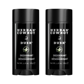 Herban Cowboy Forest Aloe Infused Deodorant with Hints of Cedar, Mandarin, and Black Pepper (2.8 oz) (2 Pack, Dusk) (2 Pack, Dusk)