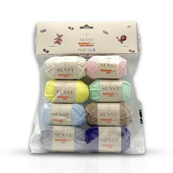 Sensy Velvet Slim Mini Collection Yarn for Crocheting, Baby Blanket,