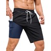 SILKWORLD Mens Swim Trunks with Compression Liner 9 Inch Inseam