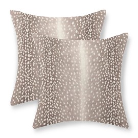 JEFERSO Animal Print Pillow Covers 18x18 Inch Set of 2 Brown Antelope Throw Pillows Modern Animal Print Neutral Decorative Pillow Cases Outdoor Farmhouse Linen Decor Cushion Case for Couch Sofa Room