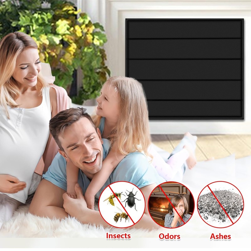 Magnetic Fireplace Blanket for Heat Loss Indoor Fireplace Covers Keep