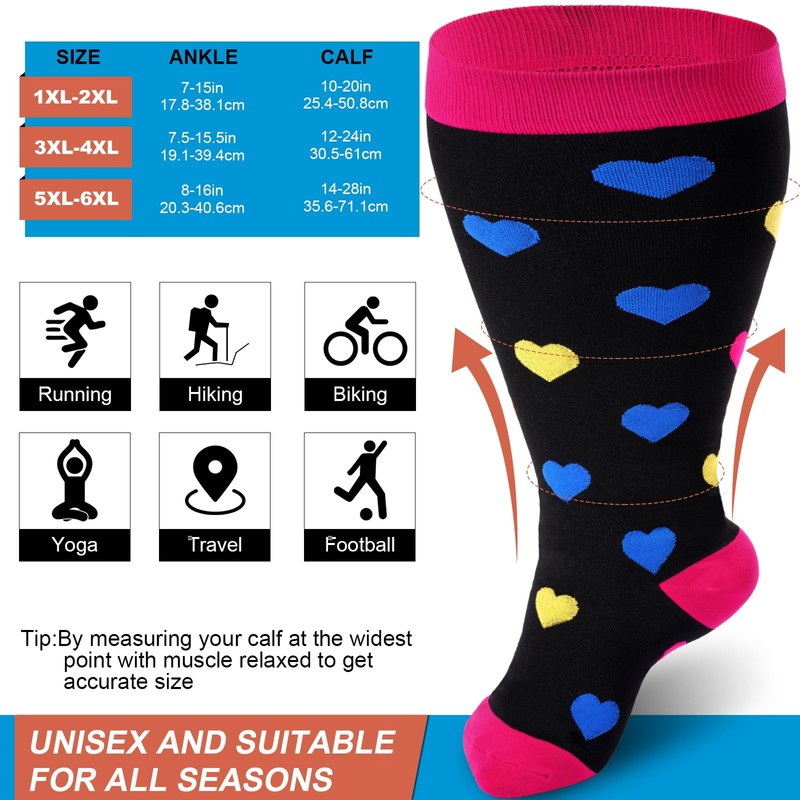 Ancrina Plus Size Compression Socks for Women & Men Wide