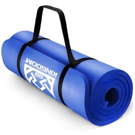 Kingdom Fitness Blue 15mm Extra Thick Yoga Mat Set | NBR Non-Slip Exercise Mat, Carry Bag, Strap & Resistance Band