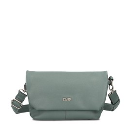 Zwei Mademoiselle.M M40 Women's Handbag Small Shoulder Bag 1 Litre Crossbody Bag with Magnetic Flap and Zip Classic Elegant Evening Bag in Trapezoidal Shape, Eucalyptus
