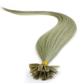 25 Strands Pre Bonded U Nail Tip Fusion 100% Human Hair Extensions 22" Inches Color Smoky Ash Blonde SKY