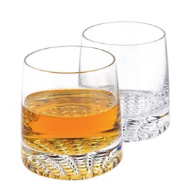 Badash Crystal Park Avenue European Mouth Blown 5 Piece Decanter & Rock Glasses Set (K830)