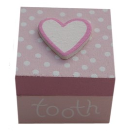 Gisela Graham Wooden First Tooth Box (Pink)