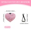 2 Pcs Pink Bling Heart-Shaped Car Air Vent Clips ，Crystal
