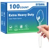 100 Count Clear Plastic Spoons Disposable Heavy Duty Cutlery Set