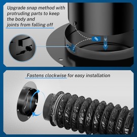Hon&Guan Metal Dryer Vent Connector, Twist Lock Dryer Hose Vent Kit with Quick Connect & Disconnect, Dryer Vent Wall Plate Fits 4 Inch Ducting for HVAC Ventilation