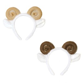2 Pack Sheep Headband Cute Plush Sheep Ears Headband Animal Sheep Horn Headband Sheep Costumes Accessories