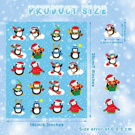 Christmas Penguin Stickers Snowman Stickers Snowflakes Stickers for Kids Penguin Snowman Snowflakes Stickers for Teachers Christmas Winter Classroom Party Favor(Penguin, 400 Pieces)