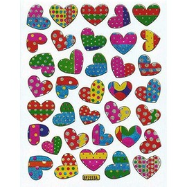 XIAXIN TSS-656 (1) Waterproof Hologram Glitter PVC Heart Sticker Set Weatherproof Waterproof Heart Character Suitcase Nameplate Locker Indoor and Outdoor Use