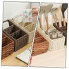 VILLFUL Stackable Storage Box Rattan Basket Lids Desktop Storage Organizer