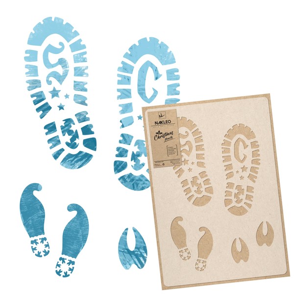 NAKLEO Christmas Artificial Snow Window Decoration Reusable Plastic Stencil -