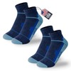 SAMSOX 2-Pair Merino Wool Running Socks, Blue L