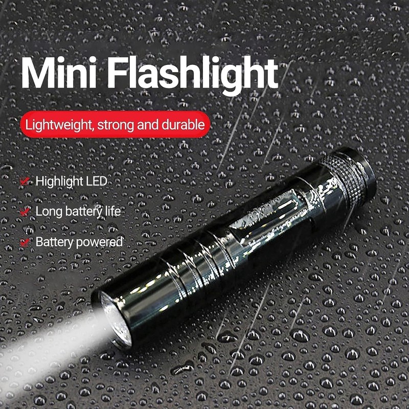Red Portable Mini Flashlight, High Brightness Water-Proof Outdoor Emergency LED