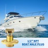 Boltigen Solid Brass Garboard Drain Plug Kit, 1/2" NPT Threaded