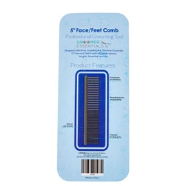 Groomer Essentials 5" Face and Feet Comb - Finishing and Fluffing Comb - Perfect for Detail Work on Delicate Faces and Feet - Features Anti-Scratch Teeth
