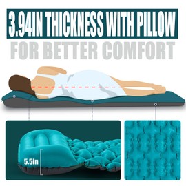 AKSOUL Self-Inflating Sleeping Pad for Camping: Inflatable Wide Compact & Ultralight Air Mattress Sleep Mat, Lightweight Inflatable Pads for Backpack Hiking Traveling Outdoor