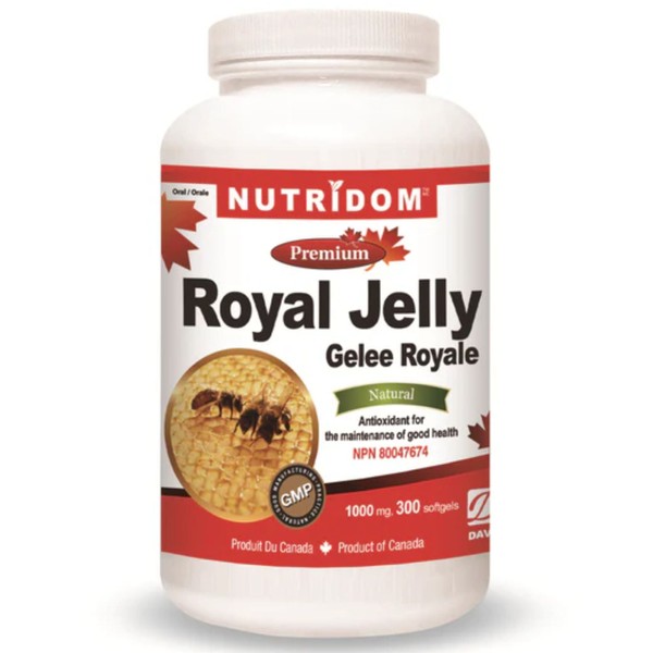 Nutridom Royal Jelly 1000mg, Non-GMO Softgels, 300 Softgels