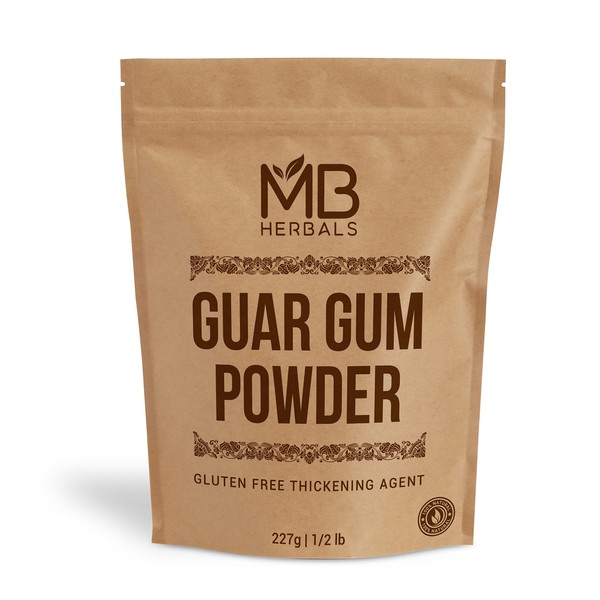 MB Herbals Guar Gum Powder 8 oz (0.5 LB / 227 Gram) | Gluten Free Thickening Agent for Soups Sauces Curries Ice-Creams