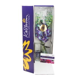 KaBloom PRIME NEXT DAY DELIVERY - Fall Collection - Exotic Sapphire Orchid Bouquet of 10 Blue Orchid with Vase.Gift for Birthday,Anniversary, Get Well, Thank You,Valentine, Mother’s Day Fresh Flowers