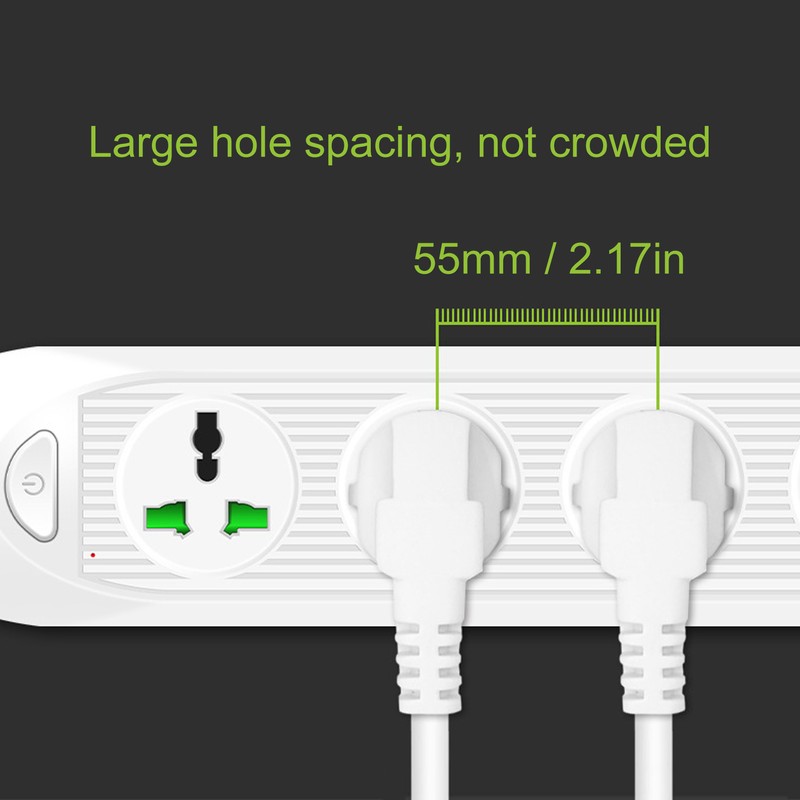 Power Strip Extension Long Cord 2500W Multi Functional with USB