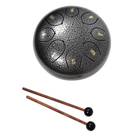 Chord | Steel Tongue Drum 6-Inch 8-Note : Ideal for Rain and Outdoor Serenity, Meditation, Therapy, and Educational Use with Playing Sticks, Thimbles, and Drawstring Bag Included | Silver