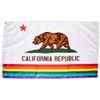 Quality Standard Flags California Rainbow Polyester Flag, 3 by 5'