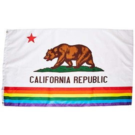 Quality Standard Flags California Rainbow Polyester Flag, 3 by 5'