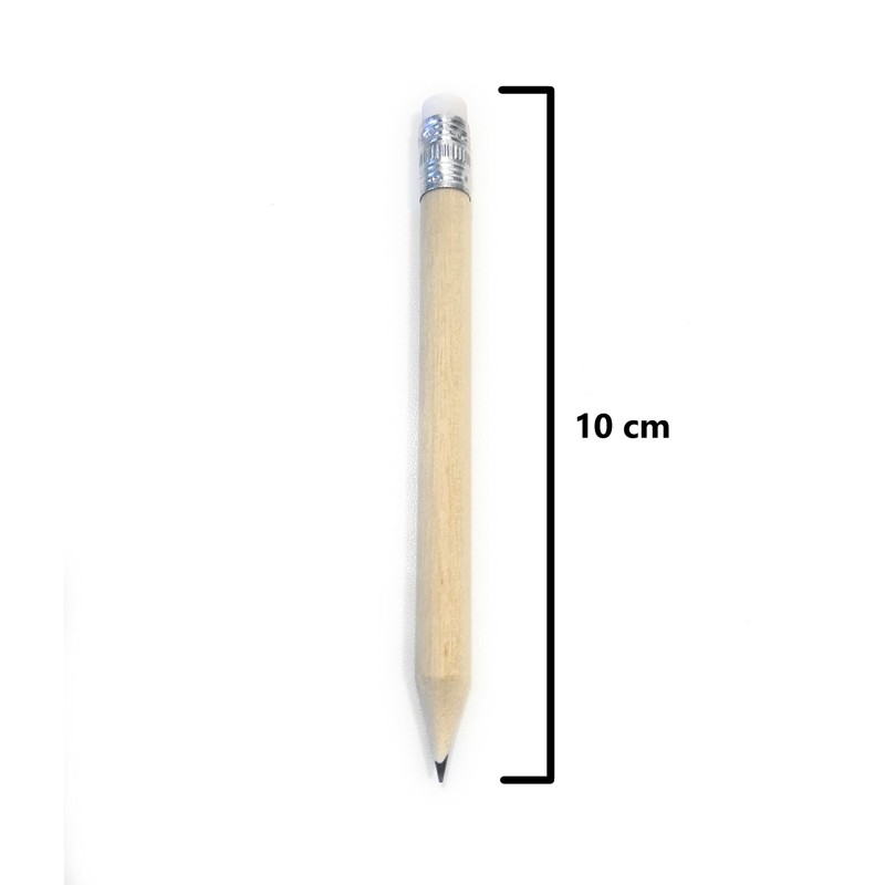 /A Pack of 100 Mini Pencils Short with Eraser Half