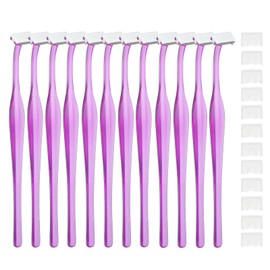 12 PCS Small Eyebrow Razors, Mini Face Shavers Facial Hair Removal Eye Brow Razors Microblades Eyebrow Shaper Beauty Tools Accessories for Women Men Use (Purple)