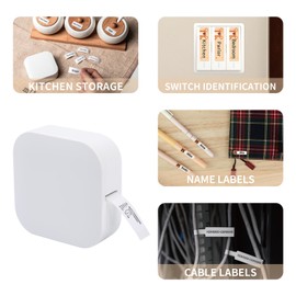 AIMO Q30 Label Maker Machine Mini Pocket Thermal Label Printer All in One BT Connect Adhesive Tag DIY Date Journal Study Sticker Labeling Machine with 3pcs Label Rolls Compatible with iOS Android for Retail Store Home & Office Organization