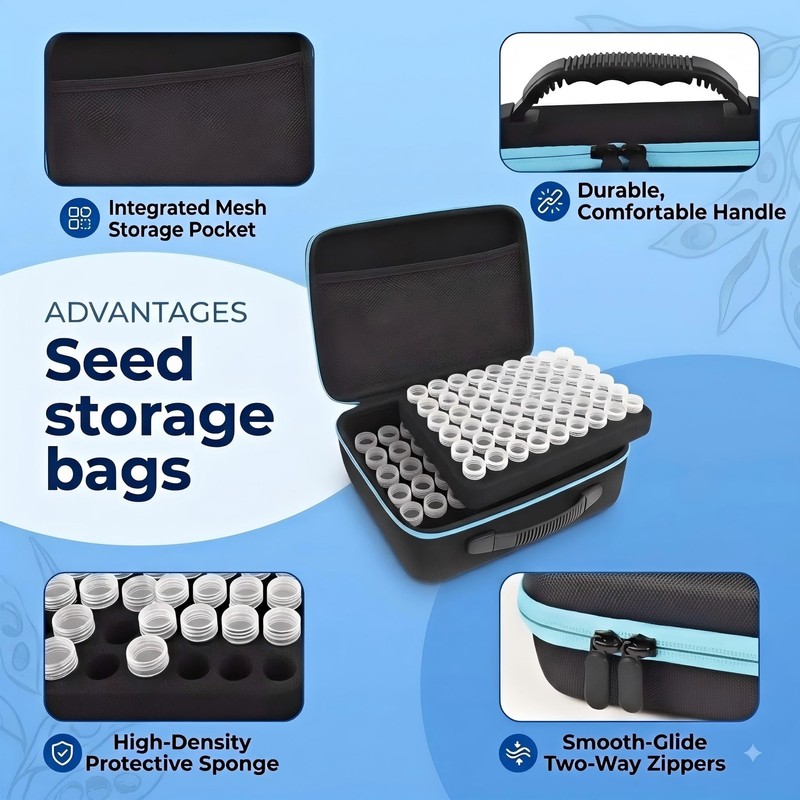 120 Slot Seed Storage Organizer Box, Hard Shell Seed Saver
