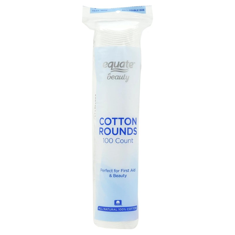 Equate Beauty Cotton Rounds, 100 Count, Pack of 3 (Total