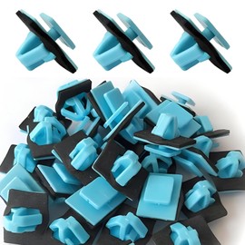 awlbed 30 PCS Car Fastening Buckle Kit, Door Outer Guard Bumper Lining Plate Clip with Sound Insulation and Shockproof Pad, Rocker Molding Clamp Accessories, Compatible with Modern Models (Blue)